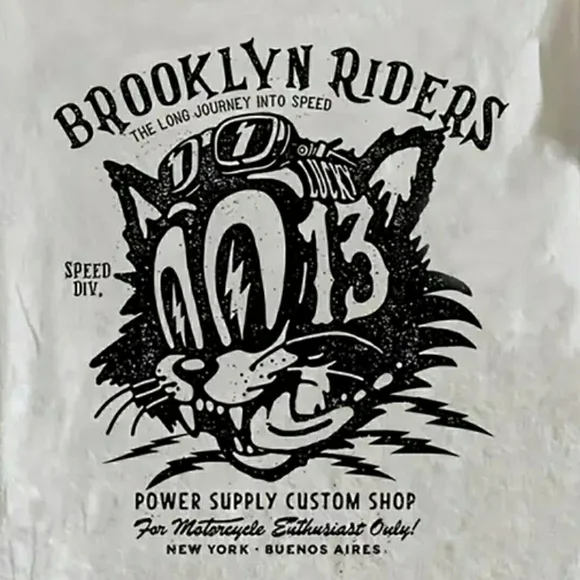 NEW! Vintage Brooklyn Riders White Graphic T-Shirt (copy) - Picture 2 of 3